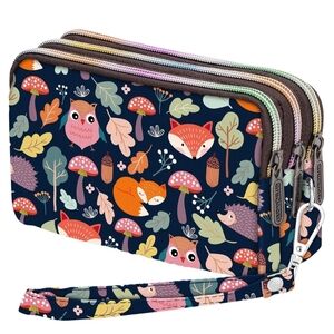 Woodland Animal Print Wristlet